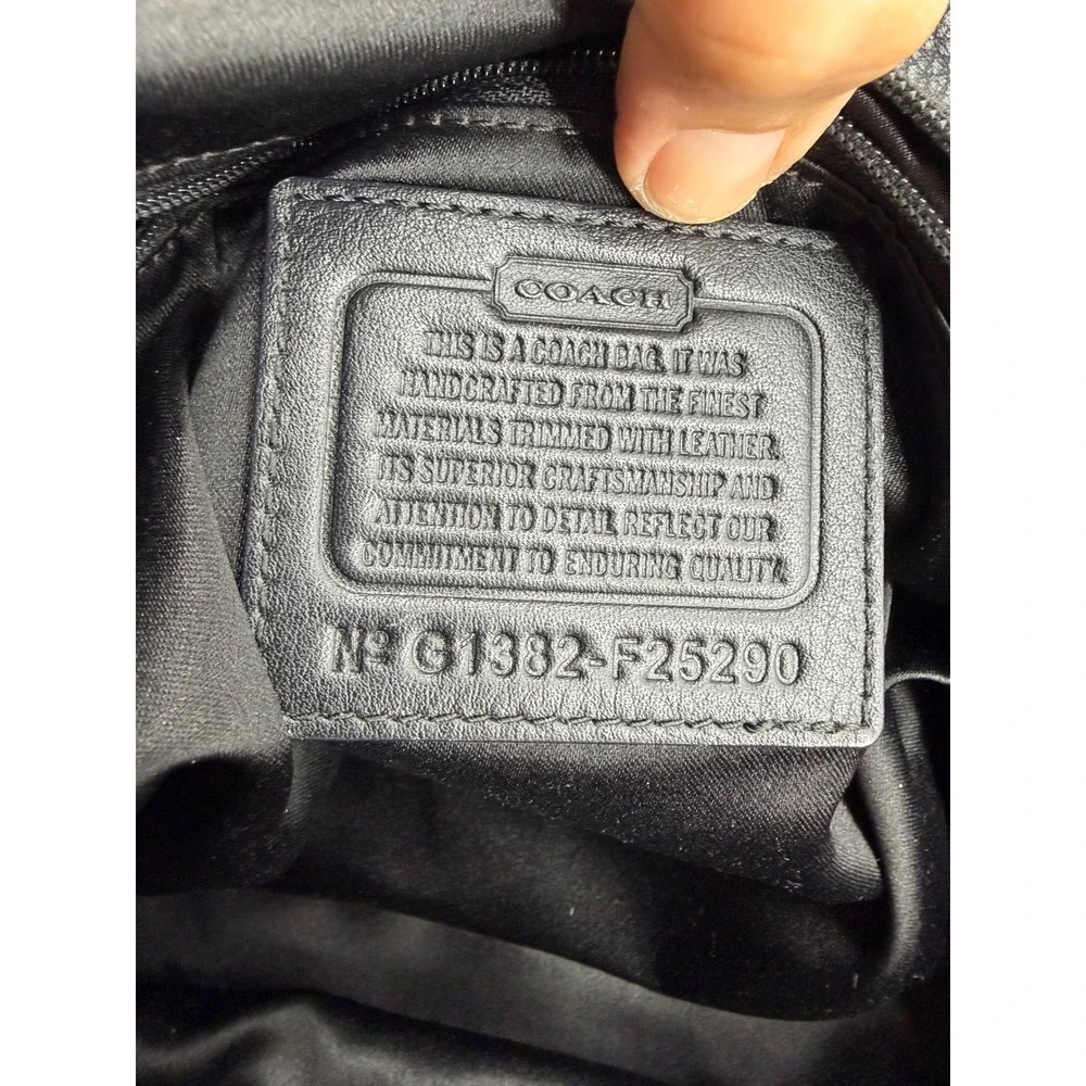 Coach Campbell Signature Izzy Satchel Black Jacquard Crossbody Bag F25290